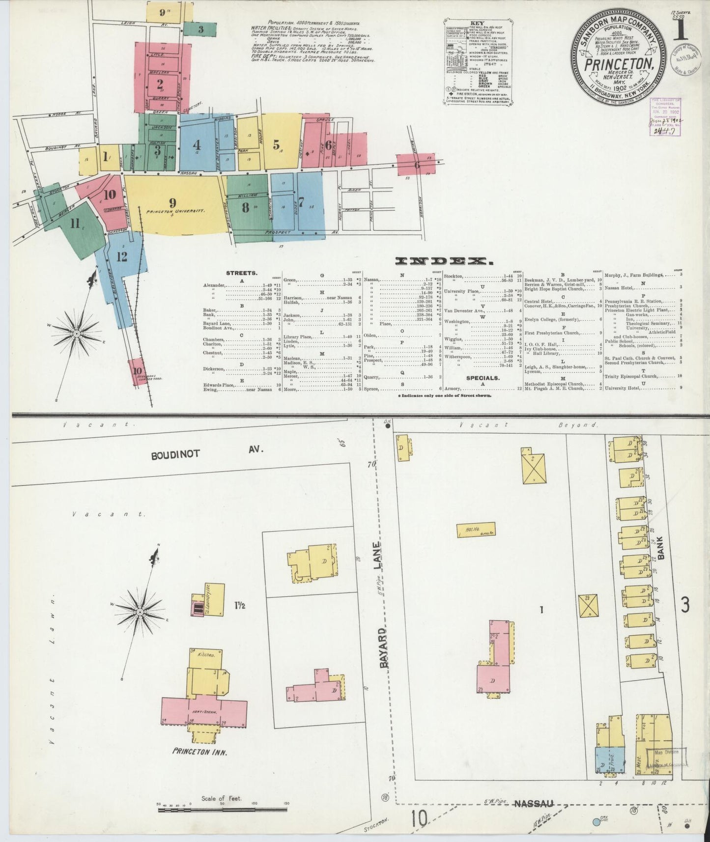 Sanborn Fire Insurance Map from Princeton, Mercer County, New Jersey. (1902) – Historic Sanborn Fire Insurance Map Print
