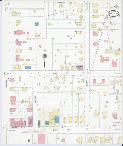 Sanborn Fire Insurance Map from Fulton, Callaway County, Missouri (1910), Sheet #0004 - Historic Sanborn Fire Insurance Map Print, vintage old map wall art, antique decor, genealogy gift, Missouri Missouri map