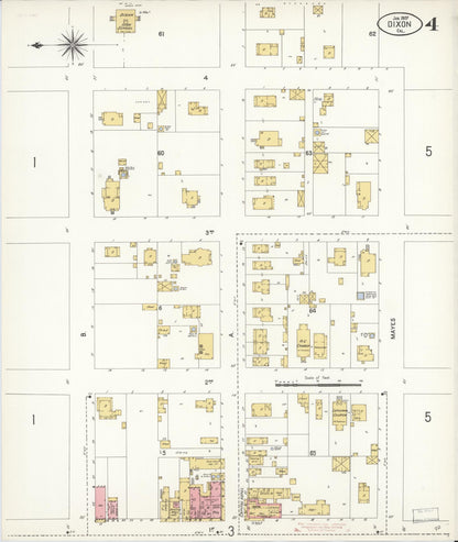 Sanborn Fire Insurance Map from Dixon, Solano County, California (1907), Sheet #0004 - Historic Sanborn Fire Insurance Map Print, vintage old map wall art, antique decor, genealogy gift, California California map