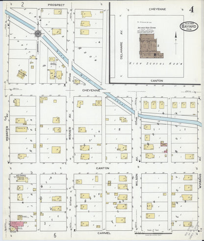 Sanborn Fire Insurance Map from Bayard, Morrill County, Nebraska (1920), Sheet #0004 - Complete Map Set gallery image, historic Sanborn map, vintage wall art, Nebraska Nebraska