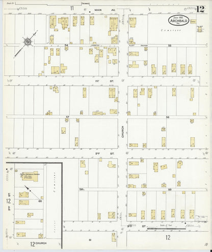 Sanborn Fire Insurance Map from Archbald, Lackawanna County, Pennsylvania (1912), Sheet #0012 - Complete Map Set gallery image, historic Sanborn map, vintage wall art, Pennsylvania Pennsylvania