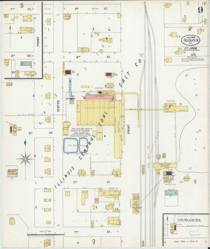Sanborn Fire Insurance Map from Du Quoin, Perry County, Illinois (1900), Sheet #0009 - Complete Map Set gallery image, historic Sanborn map, vintage wall art, Illinois Illinois