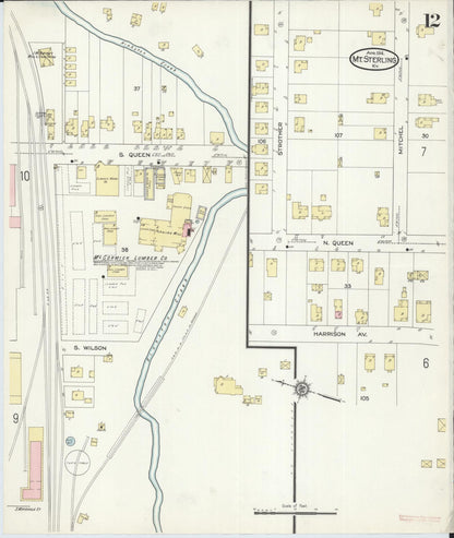 Sanborn Fire Insurance Map from Mount Sterling, Montgomery County, Kentucky (1914), Sheet #0012 - Complete Map Set gallery image, historic Sanborn map, vintage wall art, Kentucky Kentucky