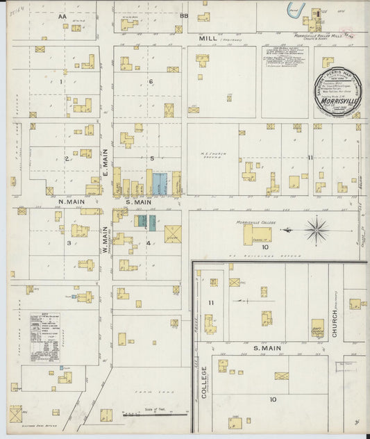 Sanborn Fire Insurance Map from Morrisville, Polk County, Missouri (1893), Sheet #0001 - Historic Sanborn Fire Insurance Map Print, vintage old map wall art, antique decor, genealogy gift, Missouri Missouri map