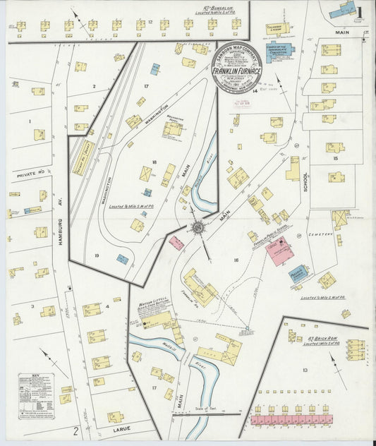 Sanborn Fire Insurance Map from Franklin Furnace, Sussex County, New Jersey. (1911) – Historic Sanborn Fire Insurance Map Print