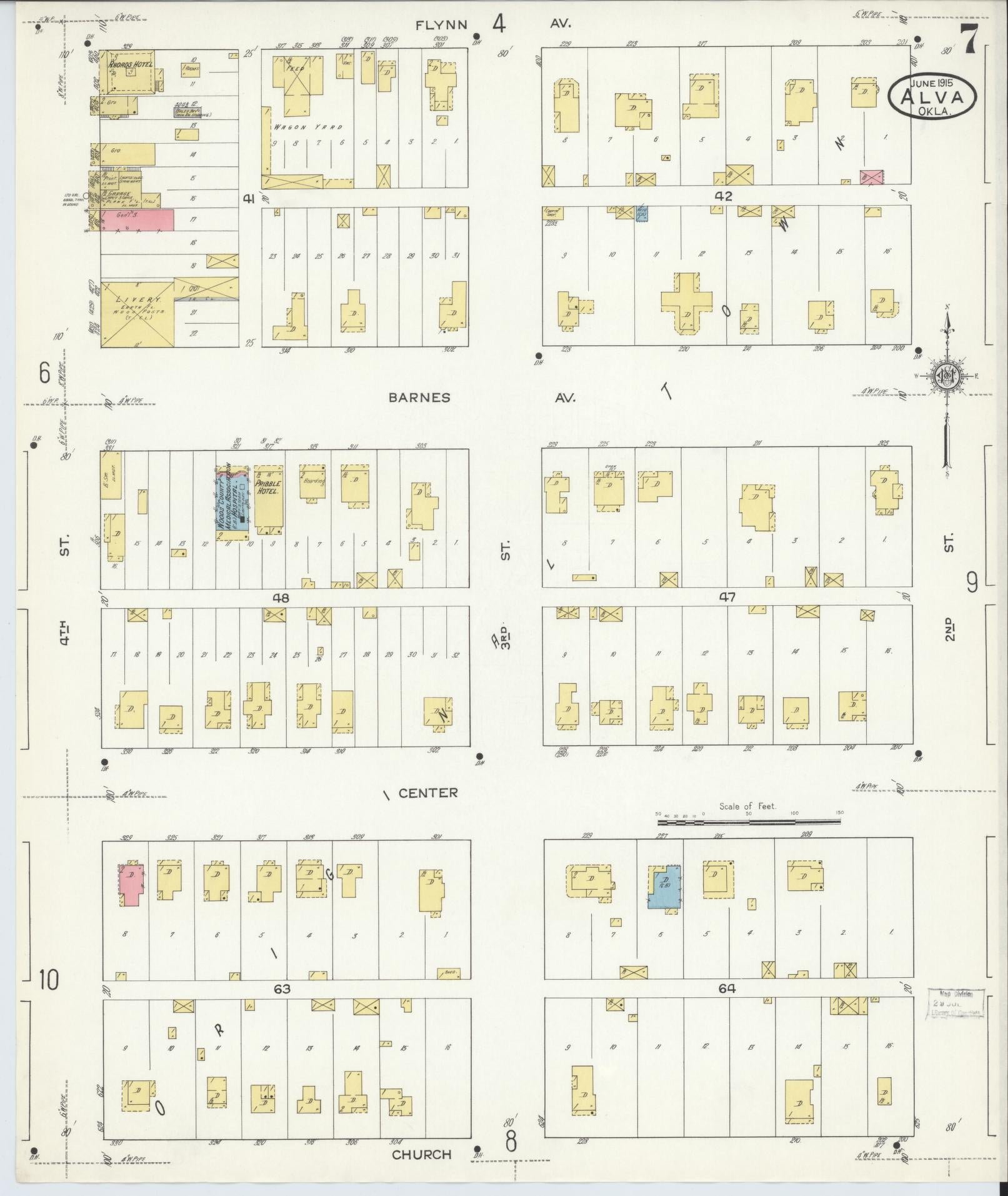 Sanborn Fire Insurance Map from Alva, Woods County, Oklahoma (1914), Sheet #0007 - Historic Sanborn Fire Insurance Map Print, vintage old map wall art, antique decor, genealogy gift, Oklahoma Oklahoma map