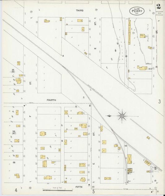 Sanborn Fire Insurance Map from Perry, Noble County, Oklahoma (1901), Sheet #0002 - Historic Sanborn Fire Insurance Map Print, vintage old map wall art, antique decor, genealogy gift, Oklahoma Oklahoma map