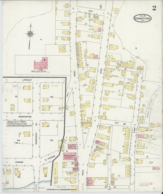 Sanborn Fire Insurance Map from Schaghticoke, Rensselaer County, New York (1911), Sheet #0002 - Historic Sanborn Fire Insurance Map Print, vintage old map wall art, antique decor, genealogy gift, New York New York map