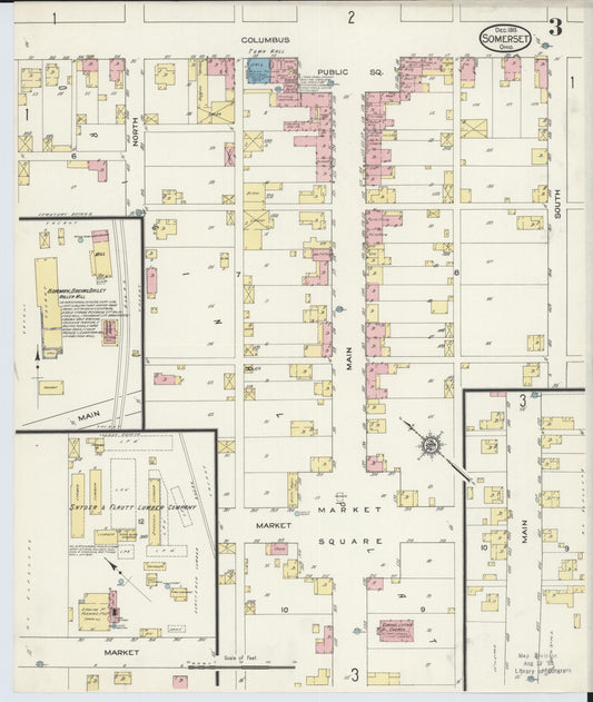 Sanborn Fire Insurance Map from Somerset, Perry County, Ohio (1913), Sheet #0003 - Historic Sanborn Fire Insurance Map Print, vintage old map wall art, antique decor, genealogy gift, Ohio Ohio map