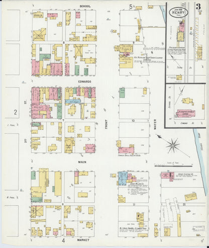 Sanborn Fire Insurance Map from Henry, Marshall County, Illinois (1899), Sheet #0003 - Complete Map Set gallery image, historic Sanborn map, vintage wall art, Illinois Illinois