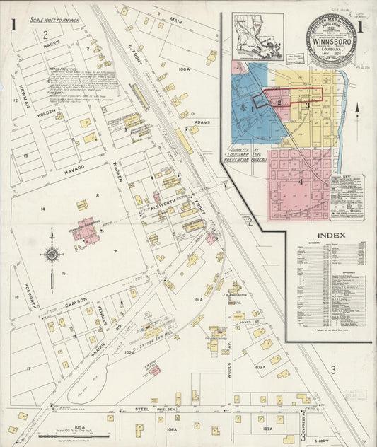 Sanborn Fire Insurance Map from Winnsboro, Franklin Parish, Louisiana. (1924) – Historic Sanborn Fire Insurance Map Print