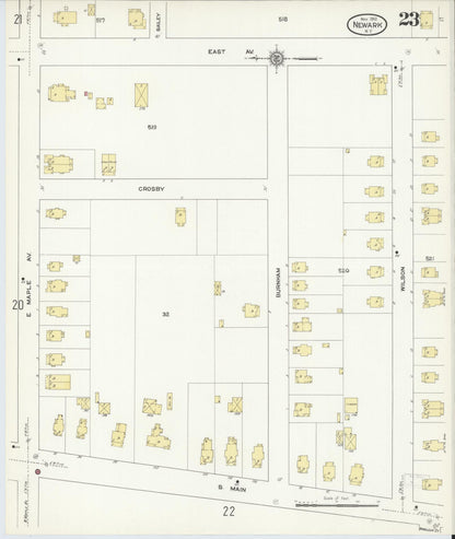 Sanborn Fire Insurance Map from Newark, Wayne County, New York (1912), Sheet #0023 - Complete Map Set gallery image, historic Sanborn map, vintage wall art, New York New York