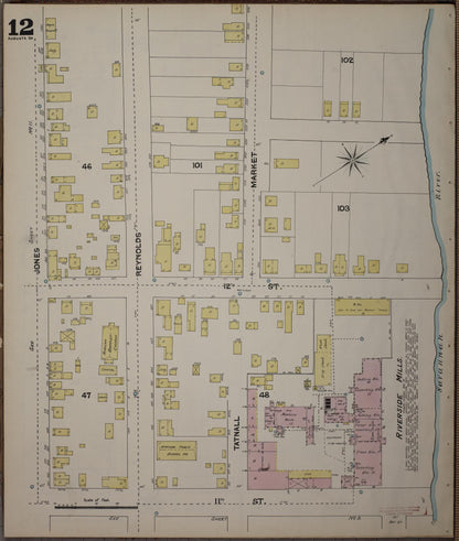 Sanborn Fire Insurance Map from Augusta, Richmond County, Georgia (1890), Sheet #0012 - Complete Map Set gallery image, historic Sanborn map, vintage wall art, Georgia Georgia