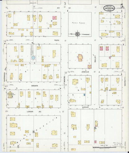 Sanborn Fire Insurance Map from Jackson, Jackson County, Minnesota (1917), Sheet #0005 - Complete Map Set gallery image, historic Sanborn map, vintage wall art, Minnesota Minnesota