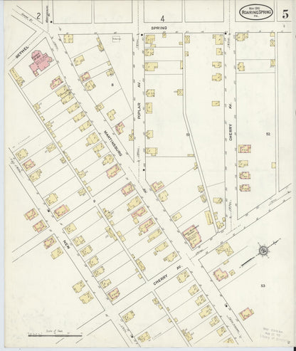 Sanborn Fire Insurance Map from Roaring Spring, Blair County, Pennsylvania (1910), Sheet #0005 - Complete Map Set gallery image, historic Sanborn map, vintage wall art, Pennsylvania Pennsylvania