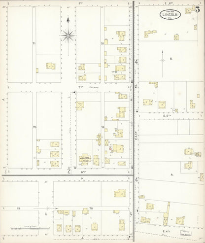 Sanborn Fire Insurance Map from Lincoln, Placer County, California (1899), Sheet #0005 - Complete Map Set gallery image, historic Sanborn map, vintage wall art, California California