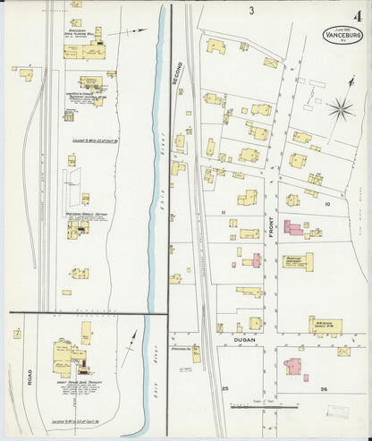 Sanborn Fire Insurance Map from Vanceburg, Lewis County, Kentucky (1909), Sheet #0004 - Complete Map Set gallery image, historic Sanborn map, vintage wall art, Kentucky Kentucky