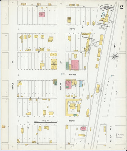 Sanborn Fire Insurance Map from Appleton City, Saint Clair County, Missouri (1902), Sheet #0002 - Complete Map Set gallery image, historic Sanborn map, vintage wall art, Missouri Missouri