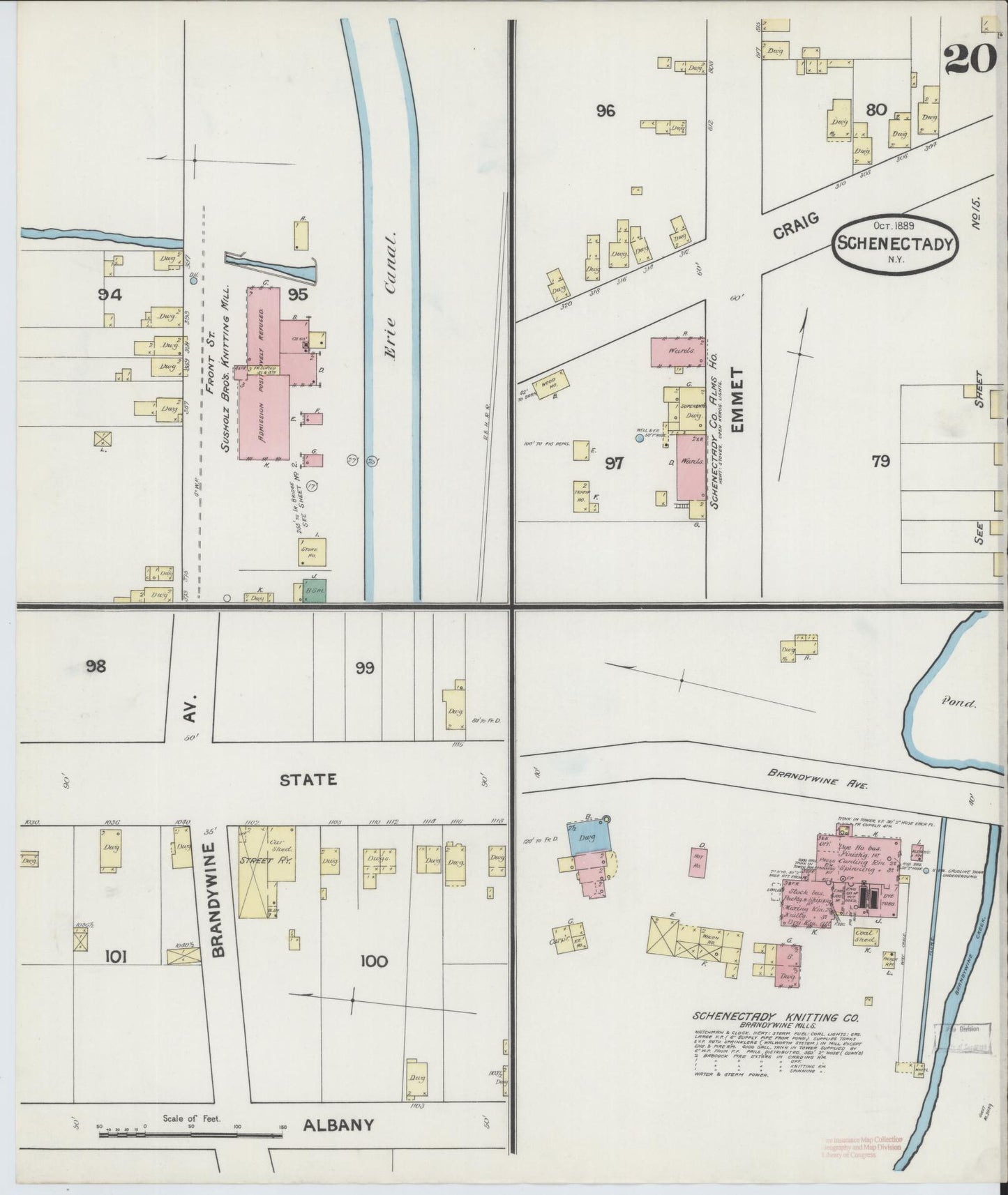 Sanborn Fire Insurance Map from Schenectady, Schenectady County, New York (1889), Sheet #0020 - Complete Map Set gallery image, historic Sanborn map, vintage wall art, New York New York