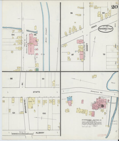 Sanborn Fire Insurance Map from Schenectady, Schenectady County, New York (1889), Sheet #0020 - Complete Map Set gallery image, historic Sanborn map, vintage wall art, New York New York