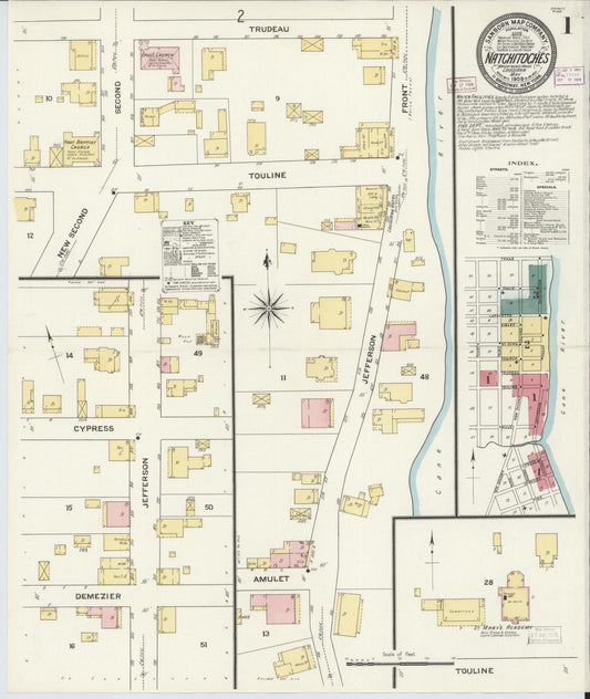 Sanborn Fire Insurance Map from Natchitoches, Natchitoches Parish, Louisiana. (1909) – Historic Sanborn Fire Insurance Map Print