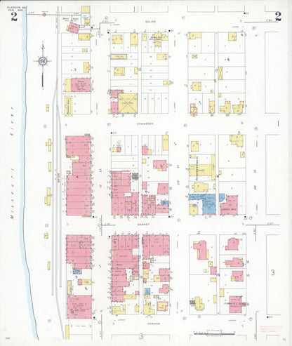 Sanborn Fire Insurance Map from Glasgow, Howard County, Missouri (1935), Sheet #0002 - Historic Sanborn Fire Insurance Map Print, vintage old map wall art, antique decor, genealogy gift, Missouri Missouri map