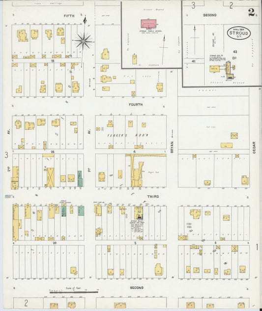 Sanborn Fire Insurance Map from Stroud, Lincoln County, Oklahoma (1904), Sheet #0002 - Historic Sanborn Fire Insurance Map Print, vintage old map wall art, antique decor, genealogy gift, Oklahoma Oklahoma map