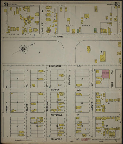 Sanborn Fire Insurance Map from New Jersey Coast, New Jersey Coast, New Jersey (1890), Sheet #0031 - Historic Sanborn Fire Insurance Map Print, vintage old map wall art, antique decor, genealogy gift, New Jersey Coast New Jersey map