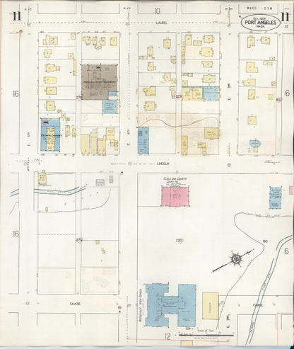Sanborn Fire Insurance Map from Port Angeles, Clallam County, Washington (1949), Sheet #0011 - Complete Map Set gallery image, historic Sanborn map, vintage wall art, Washington Washington