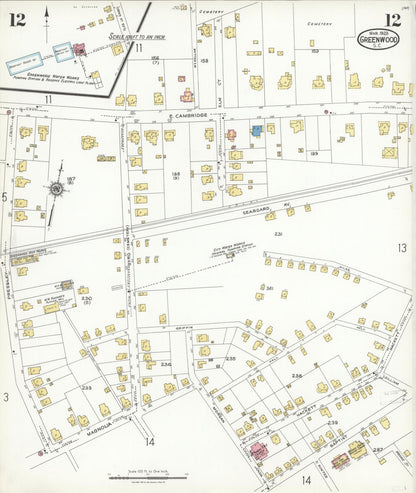 Sanborn Fire Insurance Map from Greenwood, Greenwood County, South Carolina (1923), Sheet #0012 - Complete Map Set gallery image, historic Sanborn map, vintage wall art, South Carolina South Carolina
