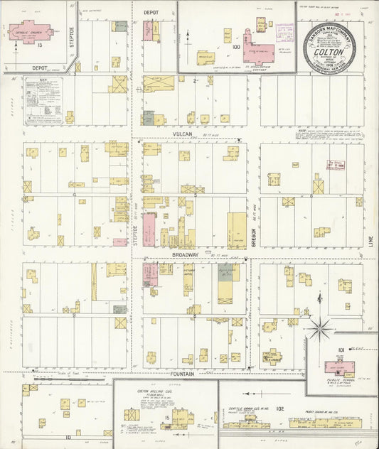 Sanborn Fire Insurance Map from Colton, Whitman County, Washington (1908), Sheet #0001 - Historic Sanborn Fire Insurance Map Print, vintage old map wall art, antique decor, genealogy gift, Washington Washington map