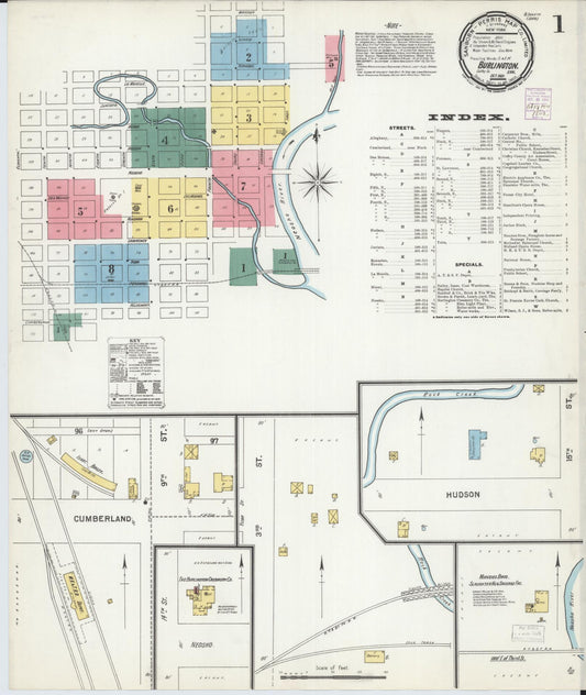Sanborn Fire Insurance Map from Burlington, Coffey County, Kansas. (1901) – Historic Sanborn Fire Insurance Map Print
