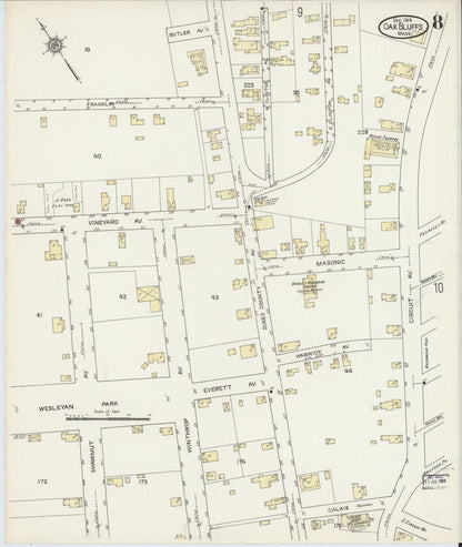 Sanborn Fire Insurance Map from Oak Bluffs, Dukes County, Massachusetts (1914), Sheet #0008 - Complete Map Set gallery image, historic Sanborn map, vintage wall art, Massachusetts Massachusetts