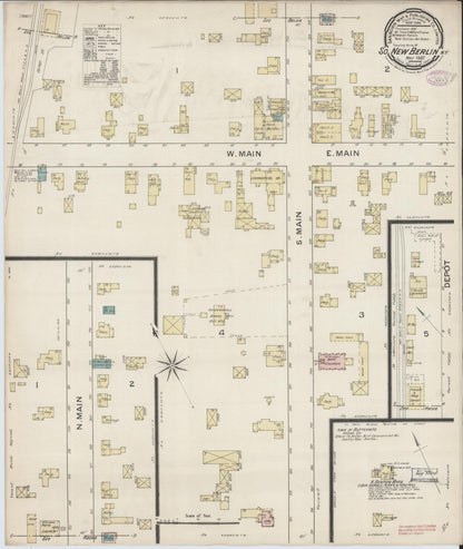 Sanborn Fire Insurance Map from South New Berlin, Chenango County, New York (1887), Sheet #0001 - Historic Sanborn Fire Insurance Map Print, vintage old map wall art, antique decor, genealogy gift, New York New York map