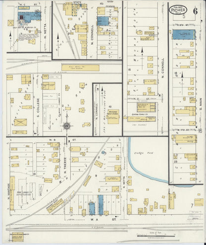 Sanborn Fire Insurance Map from Picher, Ottawa County, Oklahoma (1920), Sheet #0006 - Complete Map Set gallery image, historic Sanborn map, vintage wall art, Oklahoma Oklahoma