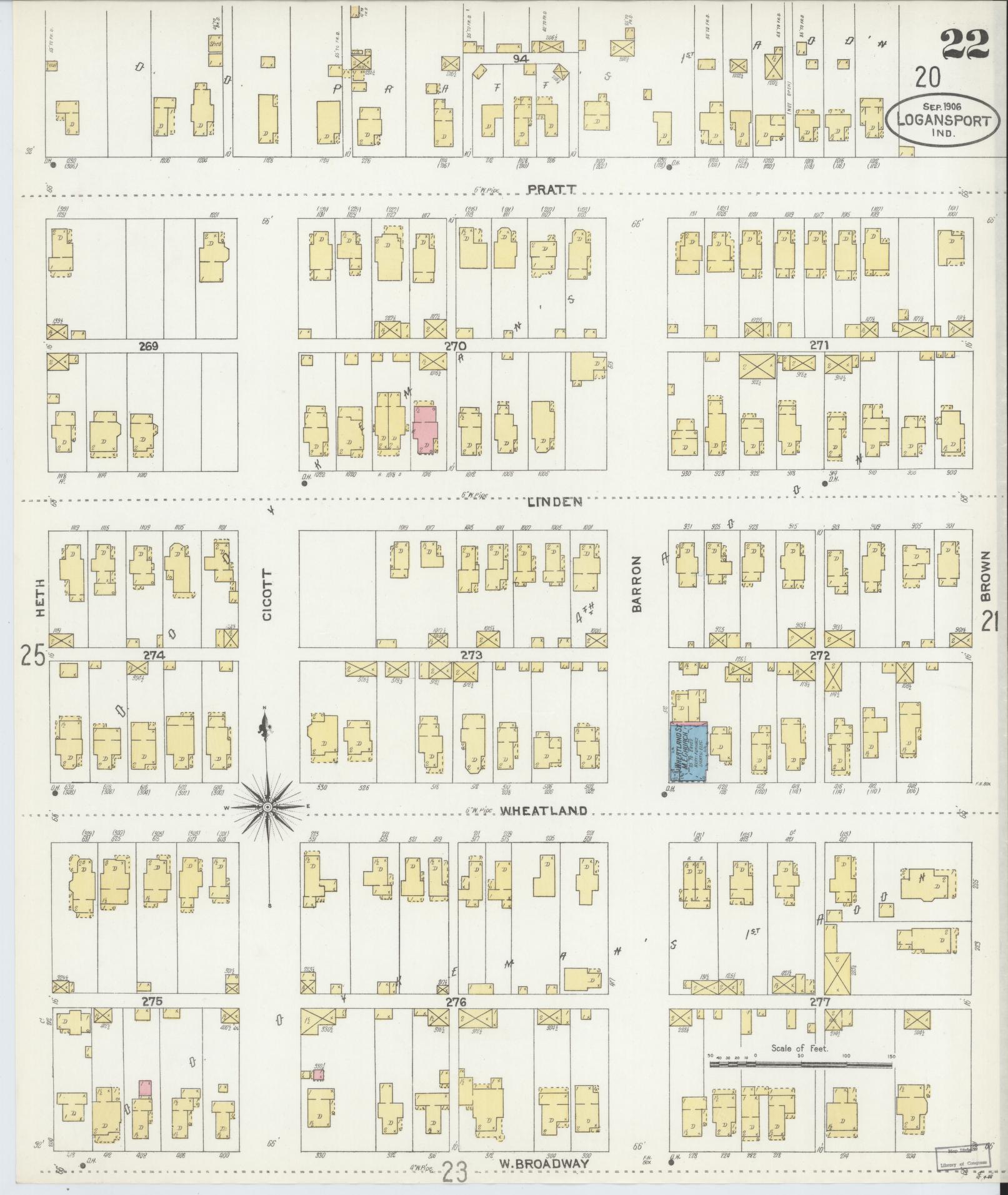 Sanborn Fire Insurance Map from Logansport, Cass County, Indiana (1906), Sheet #0022 - Complete Map Set gallery image, historic Sanborn map, vintage wall art, Indiana Indiana