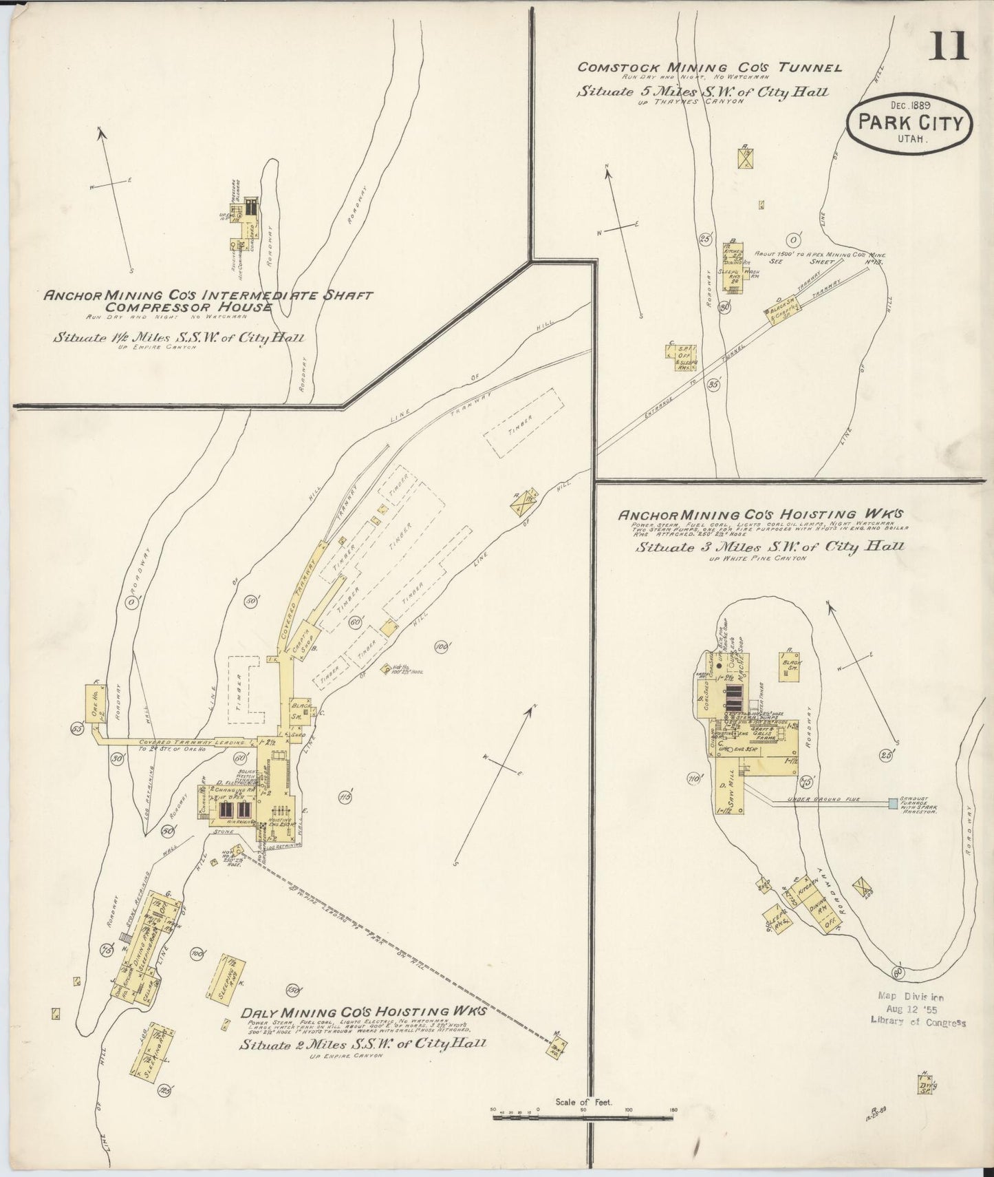 Sanborn Fire Insurance Map from Park City, Summit County, Utah (1889), Sheet #0011 - Complete Map Set gallery image, historic Sanborn map, vintage wall art, Utah Utah