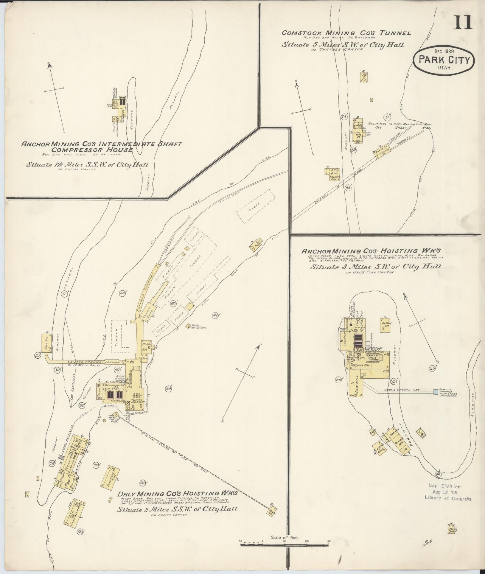 Sanborn Fire Insurance Map from Park City, Summit County, Utah (1889), Sheet #0011 - Complete Map Set gallery image, historic Sanborn map, vintage wall art, Utah Utah