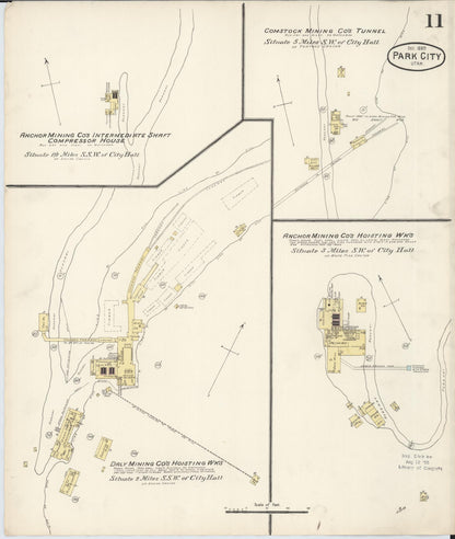 Sanborn Fire Insurance Map from Park City, Summit County, Utah (1889), Sheet #0011 - Complete Map Set gallery image, historic Sanborn map, vintage wall art, Utah Utah