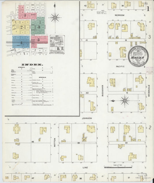 Sanborn Fire Insurance Map from Mineola, Wood County, Texas (1906), Sheet #0001 - Complete Map Set gallery image, historic Sanborn map, vintage wall art, Texas Texas