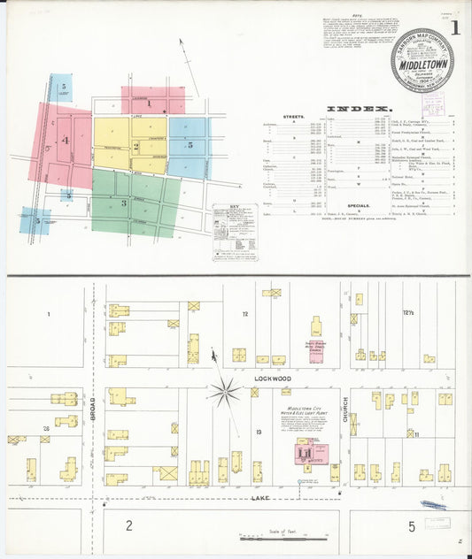 Sanborn Fire Insurance Map from Middletown, New Castle County, Delaware (1904), Sheet #0001 - Complete Map Set gallery image, historic Sanborn map, vintage wall art, Delaware Delaware