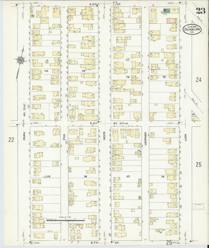 Sanborn Fire Insurance Map from Dunkirk, Chautauqua County, New York (1910), Sheet #0023 - Complete Map Set gallery image, historic Sanborn map, vintage wall art, New York New York
