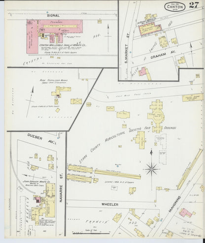 Sanborn Fire Insurance Map from Canton, Stark County, Ohio (1891), Sheet #0027 - Historic Sanborn Fire Insurance Map Print, vintage old map wall art, antique decor, genealogy gift, Ohio Ohio map