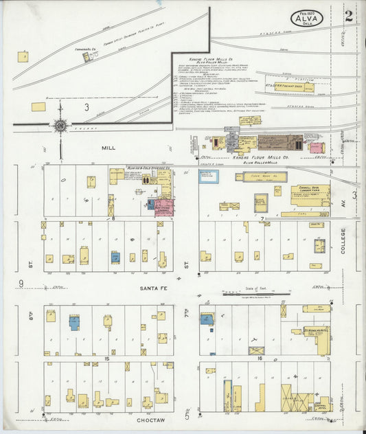 Sanborn Fire Insurance Map from Alva, Woods County, Oklahoma (1920), Sheet #0002 - Historic Sanborn Fire Insurance Map Print, vintage old map wall art, antique decor, genealogy gift, Oklahoma Oklahoma map