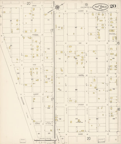 Sanborn Fire Insurance Map from Port Angeles, Clallam County, Washington (1917), Sheet #0020 - Complete Map Set gallery image, historic Sanborn map, vintage wall art, Washington Washington