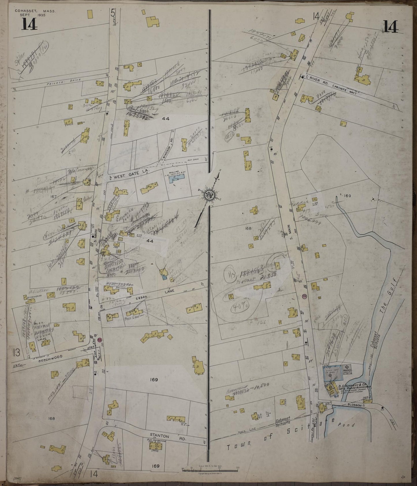 Sanborn Fire Insurance Map from Cohasset, Norfolk County, Massachusetts (1952), Sheet #0014 - Complete Map Set gallery image, historic Sanborn map, vintage wall art, Massachusetts Massachusetts