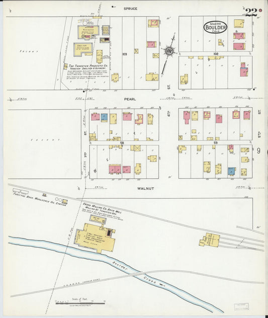 Sanborn Fire Insurance Map from Boulder, Boulder County, Colorado (1918), Sheet #0022 - Historic Sanborn Fire Insurance Map Print, vintage old map wall art, antique decor, genealogy gift, Colorado Colorado map