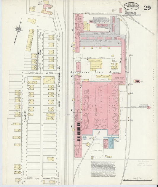 Sanborn Fire Insurance Map from Tarentum, Allegheny County, Pennsylvania (1914), Sheet #0029 - Historic Sanborn Fire Insurance Map Print, vintage old map wall art, antique decor, genealogy gift, Pennsylvania Pennsylvania map