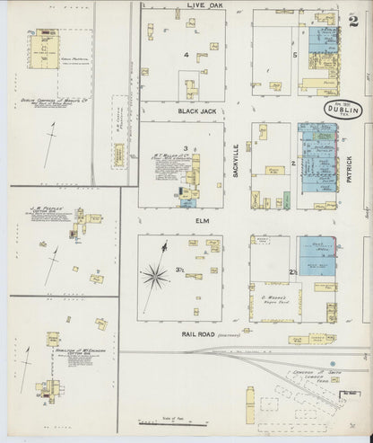 Sanborn Fire Insurance Map from Dublin, Erath County, Texas (1891), Sheet #0002 - Complete Map Set gallery image, historic Sanborn map, vintage wall art, Texas Texas