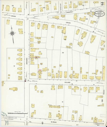 Sanborn Fire Insurance Map from Rockville, Tolland County, Connecticut (1911), Sheet #0002 - Complete Map Set gallery image, historic Sanborn map, vintage wall art, Connecticut Connecticut